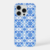 Blue French Toile Pattern iPhoneケース (裏面)
