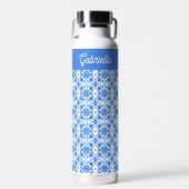 Blue French Toile Pattern Name ウォーターボトル (正面)
