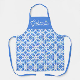 Blue French Toile Pattern Name エプロン