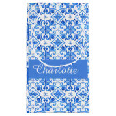 Blue French Toile Pattern name  スモールペーパーバッグ (裏面)