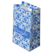 Blue French Toile Pattern name  スモールペーパーバッグ (裏面アングル)