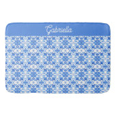 Blue French Toile Pattern Name バスマット (正面)