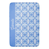Blue French Toile Pattern Name バスマット (正面縦)