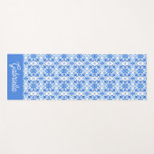 Blue French Toile Pattern Name ヨガマット (正面(横))