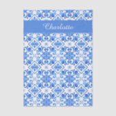Blue French Toile Pattern name Tissue Paper 薄葉紙 (正面)