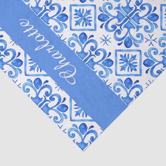 Blue French Toile Pattern name Tissue Paper 薄葉紙 (詳細)