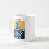 Blue Frenchie Day and Night Shift Funny Design コーヒーマグカップ (正面左)