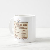 Blue Frenchie Mom Daily Fuel Breakdown Design コーヒーマグカップ (正面左)