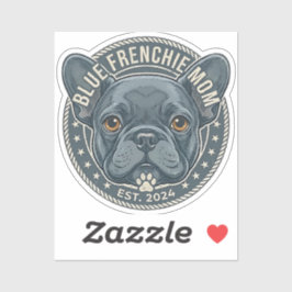 Blue Frenchie Mom Vintage French Bulldog Design シール