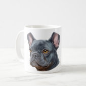  Blue Frenchie Portrait Painterly Sticker コーヒーマグカップ (正面左)