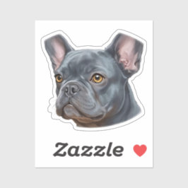  Blue Frenchie Portrait Painterly Sticker シール