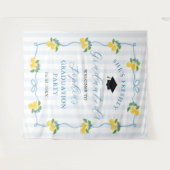 Blue Freshly Lemon Citrus Graduation Decor タペストリー (正面(横))