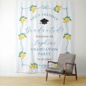 Blue Freshly Lemon Citrus Graduation Decor タペストリー (インサイチュ)