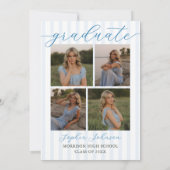 Blue Freshly Lemon Citrus Graduation Party 招待状 (裏面)