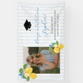 Blue Freshly Lemon Citrus Graduation Party 横断幕 (縦)