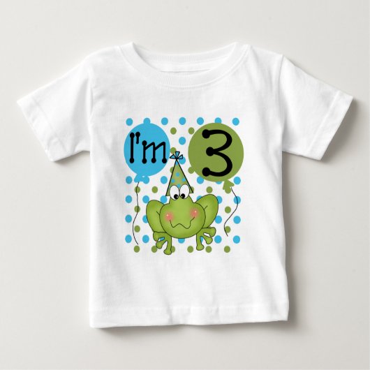 Blue Frog誕生日Tシャツとギフト ベビーTシャツ (正面)