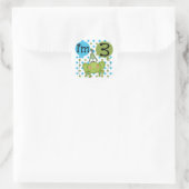 Blue Frog誕生日Tシャツとギフト ラウンドシール (バッグ)