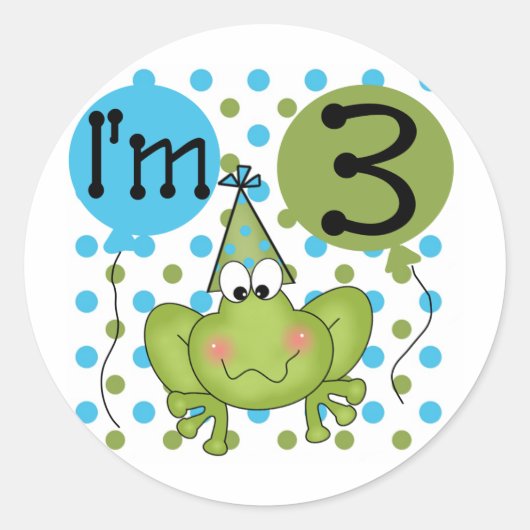 Blue Frog誕生日Tシャツとギフト ラウンドシール (正面)