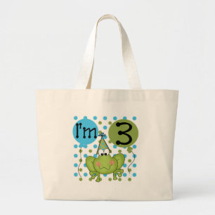 Blue Frog誕生日Tシャツとギフト ラージトートバッグ