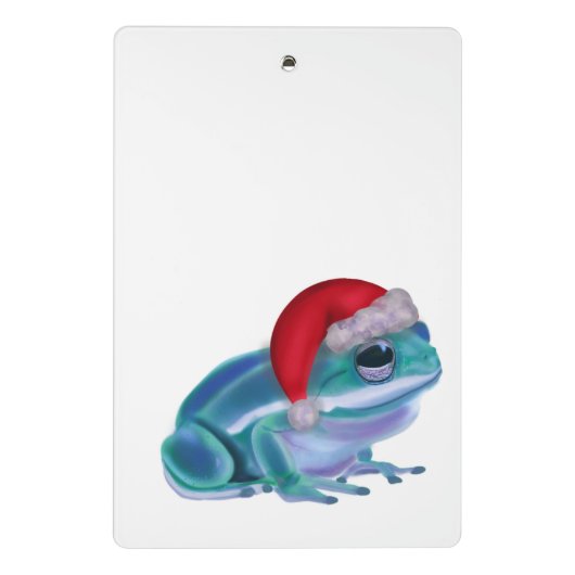 Blue frog with Santa hat. ミニクリップボード (裏面)