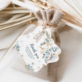 Blue Frosty Little Snowflake Clothesline Thank You フェイバータグ