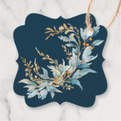 Blue Frosty Little Snowflake Clothesline Thank You フェイバータグ (裏面)