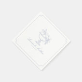 Blue Fruit Bowl Frame Wedding Napkins スタンダードカクテルナプキン (角)