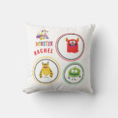 Blue FUN Monster KIDS Child Name クッション (正面)