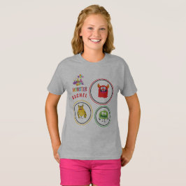 Blue FUN Monster KIDS Child Name Tシャツ