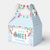 Blue Fun to Be One Photo First Birthday フェイバーボックス (正面サイド)