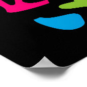 Blue Funky Alien – Neon Pop Art Quirky Monster ポスター (角)