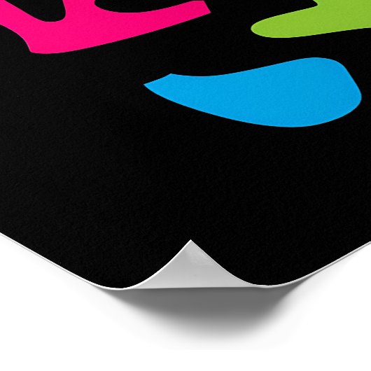 Blue Funky Alien – Neon Pop Art Quirky Monster ポスター (角)