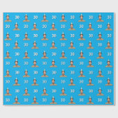 Blue Funny Face Gift Wrapping Paper for Men  ラッピングペーパー (フラット)