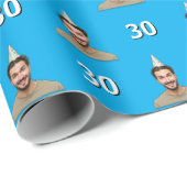 Blue Funny Face Gift Wrapping Paper for Men  ラッピングペーパー (ロールコーナー)
