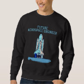 Blue Future Aerospace Engineer For Kids Space Shut スウェットシャツ (正面)