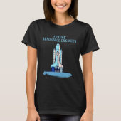 Blue Future Aerospace Engineer For Kids Space Shut Tシャツ (正面)
