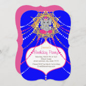 Blue Ganesh誕生日5" x 7インチ招待状 –  招待状 (正面/裏面)