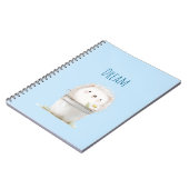 Blue Garden Hedgehog with Daisy Flower  ノートブック (左側)