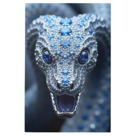 Blue Gem Snake Wall Art メタルプリント