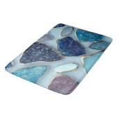 Blue Geode Agate Glitter Gold Edges Celestial Gems バスマット (アングル)