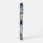 Blue Geode Gemstone with Gold Crystals – Luxury iPhone 16ケース (右側面)