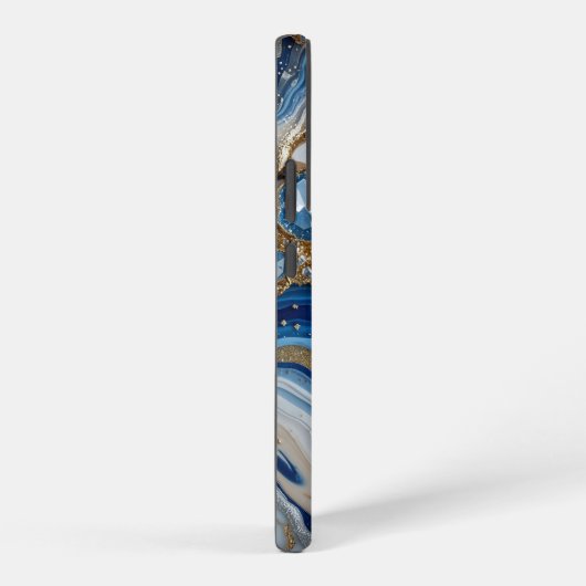 Blue Geode Gemstone with Gold Crystals – Luxury Samsung Galaxyケース (右側面)