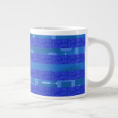 Blue Geometric ジャンボコーヒーマグカップ (右)