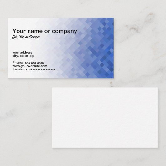 Blue geometric design 名刺 (正面/裏面)