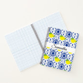 Blue Geometric Lemon Tile ノートブック (内部)