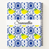 Blue Geometric Lemon Tile ノートブック (裏面)