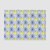 Blue Geometric Lemon Tile 薄葉紙 (正面)