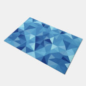 Blue Geometric Mosaic Tile Pattern ドアマット (アングル)