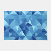 Blue Geometric Mosaic Tile Pattern ドアマット (正面)