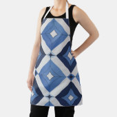 Blue Geometric Pattern Apron エプロン (インサイチュ)